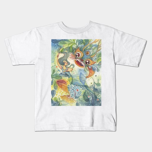 Sea Monster Kids T-Shirt by Alina Chau